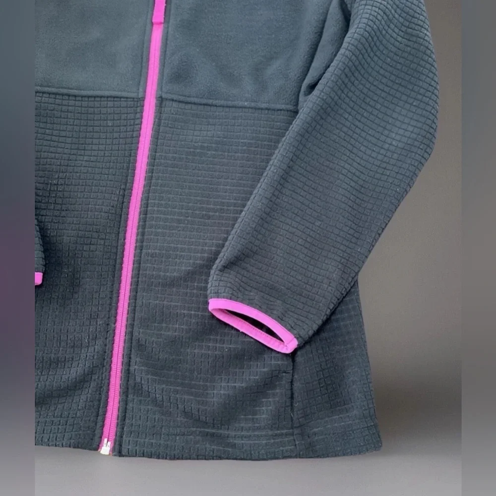 Lands End Jacket Womens S Small 6 - 8 Black Pink Zip Fleece Hiking Outdoors - Picture 7 of 8